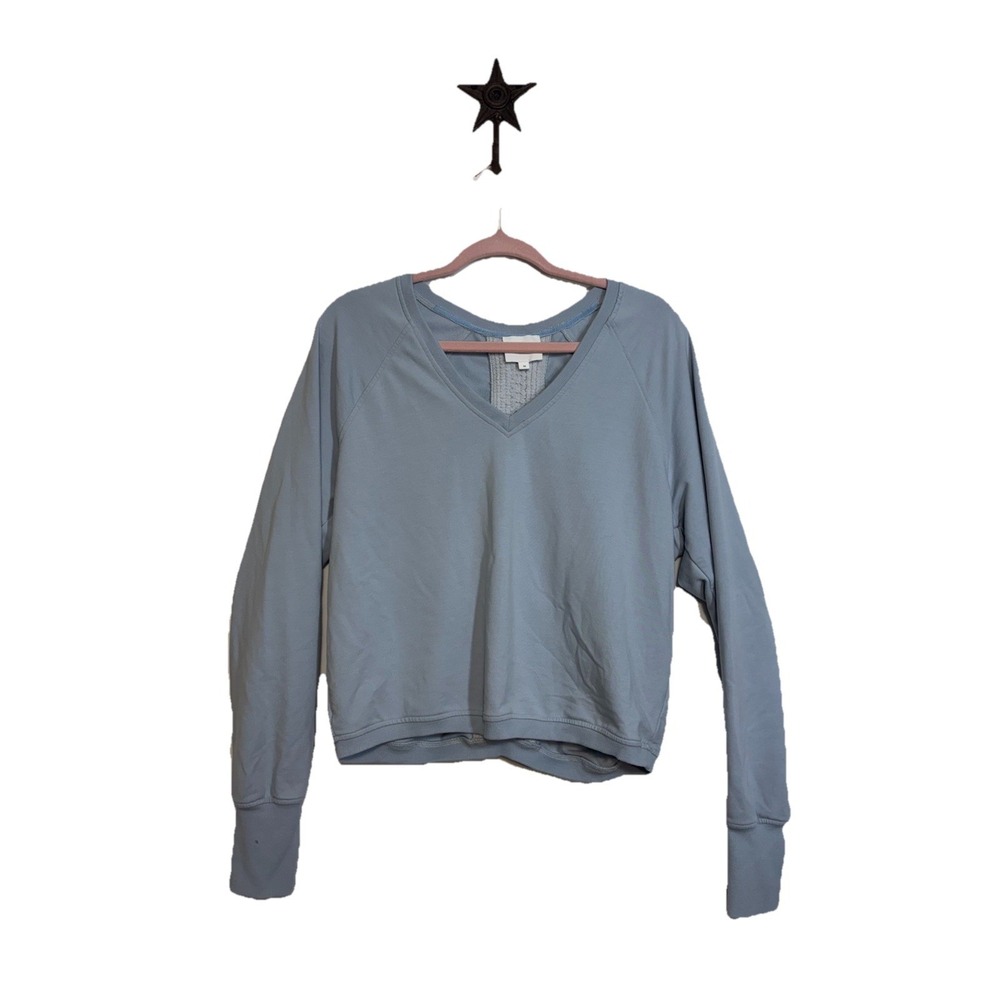 Anthropologie Sundays by Wearesundays V Neck Sweater Size Medium Women Blue